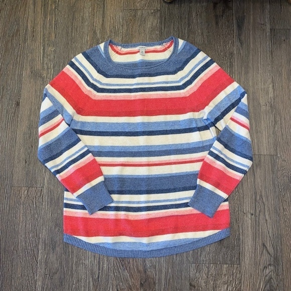 L.L. Bean Sweaters - LL BEAN 💯 Cotton Striped Sweater Sz Medium